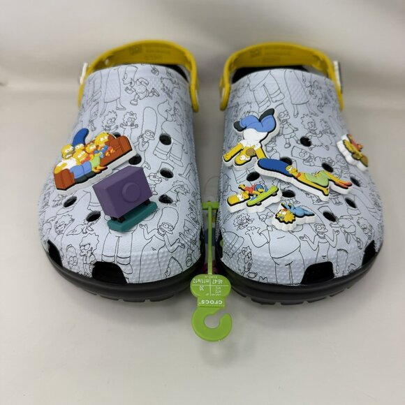 Crocs X The Simpsons Classic Clog Gray Black Yellow Men's Size 12 - Picture 3 of 7